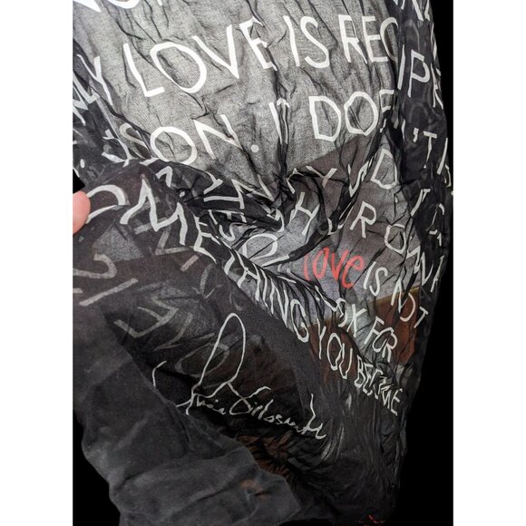 Alina Villasante I Am Love Black Semi Sheer Scarf/Shawl/Wrap - Picture 2 of 6